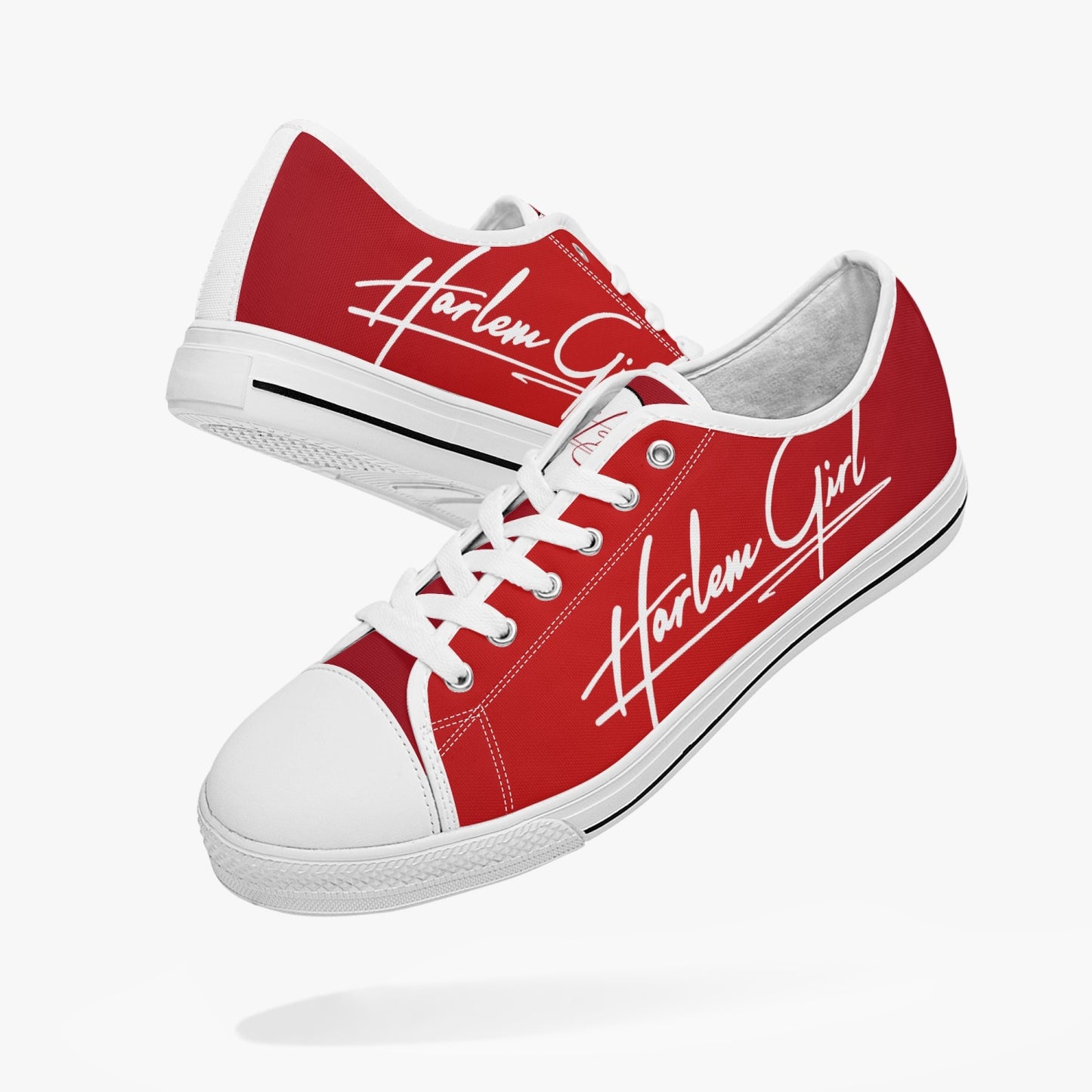 HB Harlem Girl "Lenox Ave" Classic Low Tops - Ruby - Women (Black or White Sole)