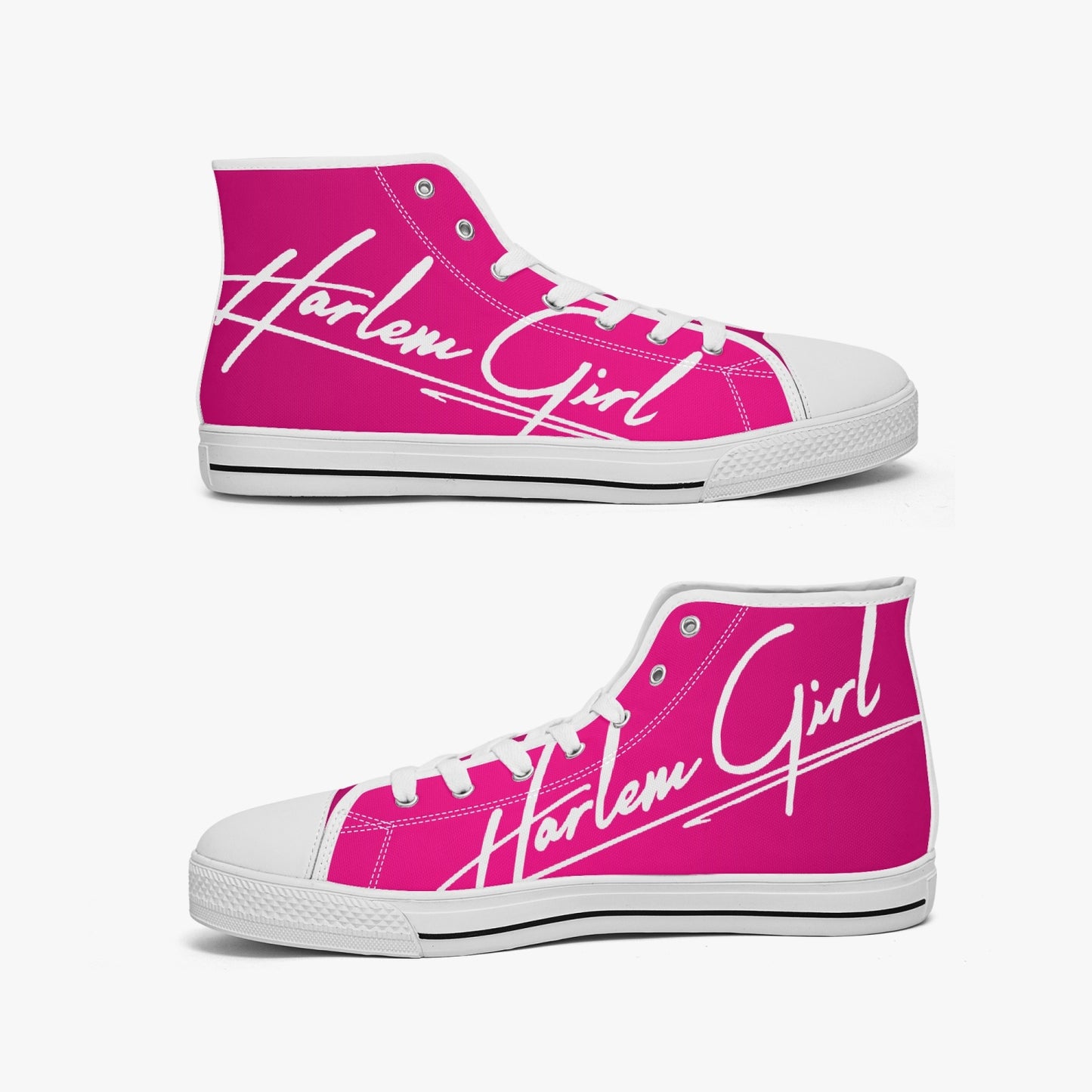 HB Harlem Girl "Lenox Ave" Classic High Top - Fuchsia - Women (Black or White Soles)