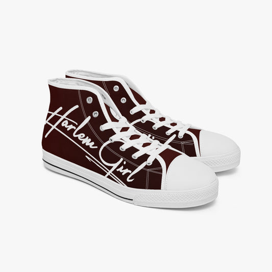 HB Harlem Girl "Lenox Ave" Classic High Top - Burnished Mahogany - Women (Black or White Soles)