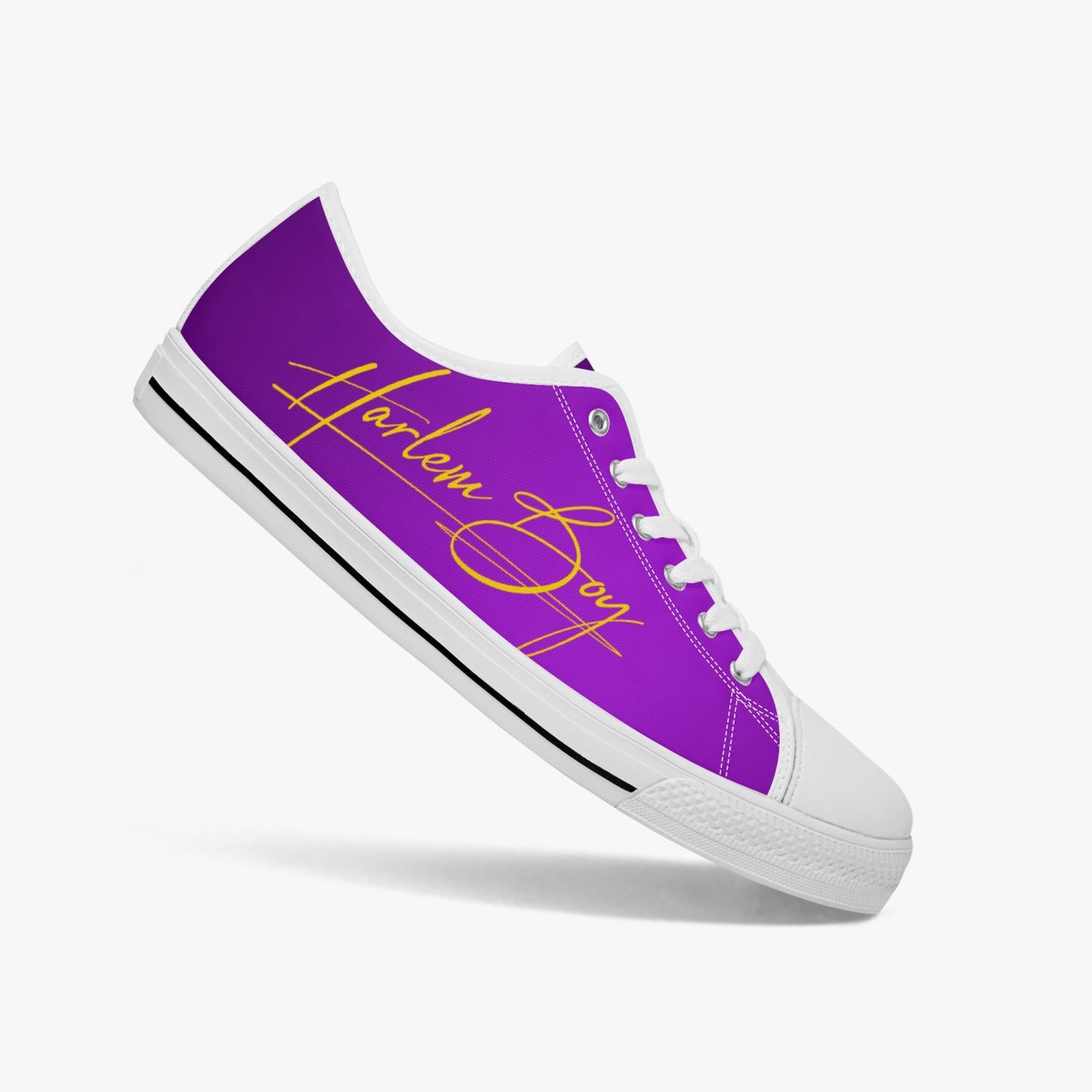 HB Harlem Boy "Lenox Ave" Classic Low Tops - Purple and Gold - Men (Black or White Sole)