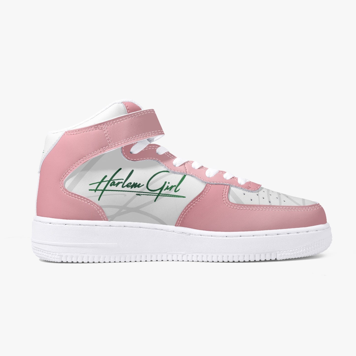 HB Harlem Girl "Strapped" Women's Leather Hi Top Kicks - Pink n Green