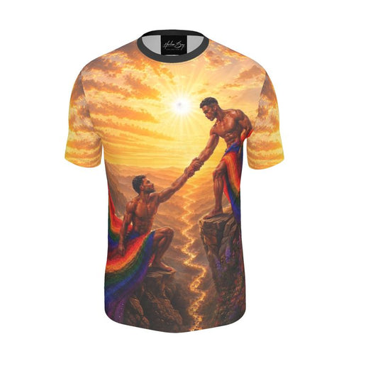 Harlem Boy Collection Rise Together – Black Gay Pride AOP Mens T-Shirt