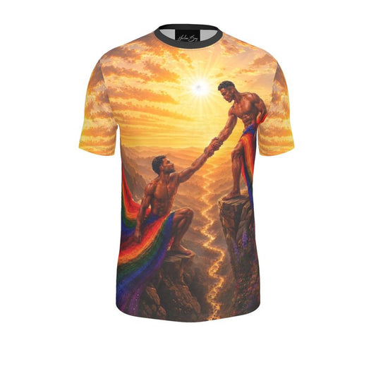 Harlem Boy Collection Rise Together – Black Gay Pride AOP Mens T-Shirt