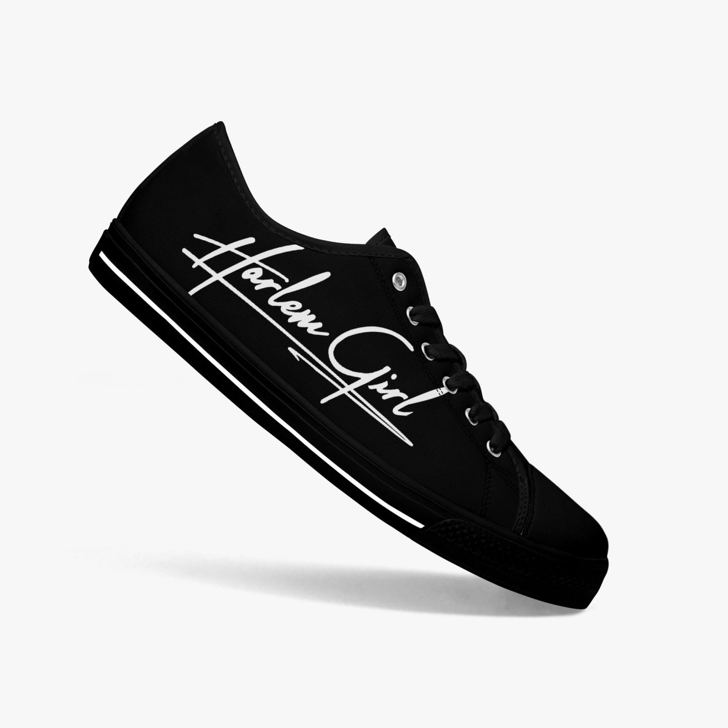 HB Harlem Girl "Lenox Ave" Classic Low Tops - Onyx - Women (Black or White Sole)