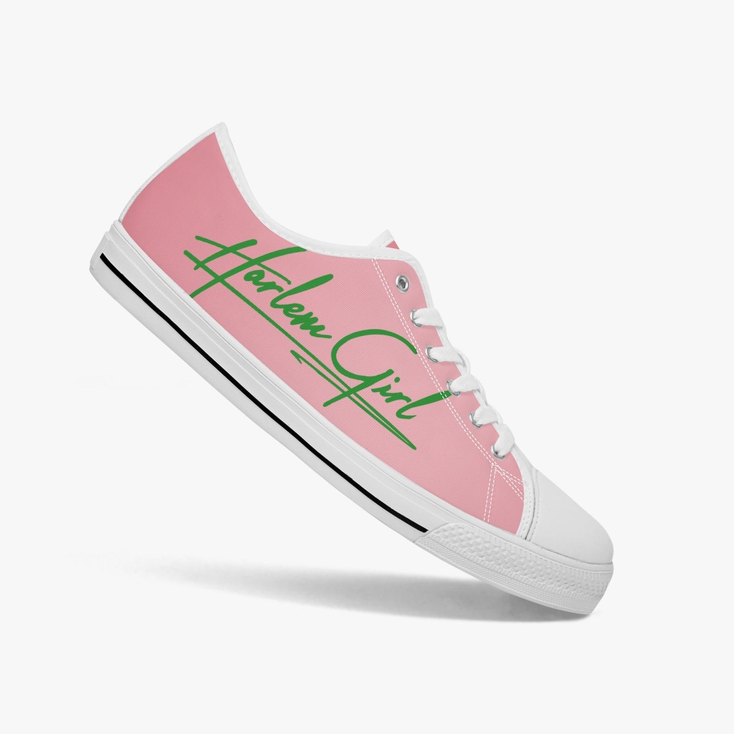 HB Harlem Girl "Lenox Ave" Classic Low Tops - Pink n Green - Women (Black or White Sole)