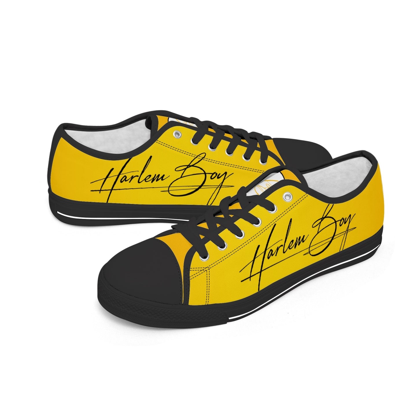 Harlem Boy "Lenox Ave" Unisex Classic Low Tops - Gold (Black or White Sole)