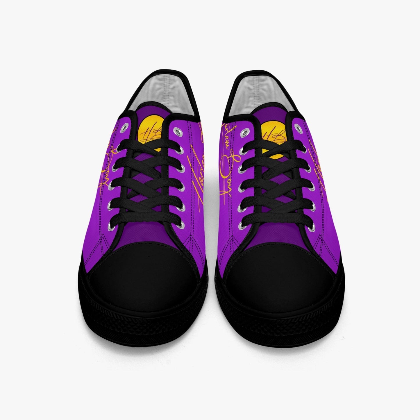 HB Harlem Boy "Lenox Ave" Classic Low Tops - Purple and Gold - Men (Black or White Sole)
