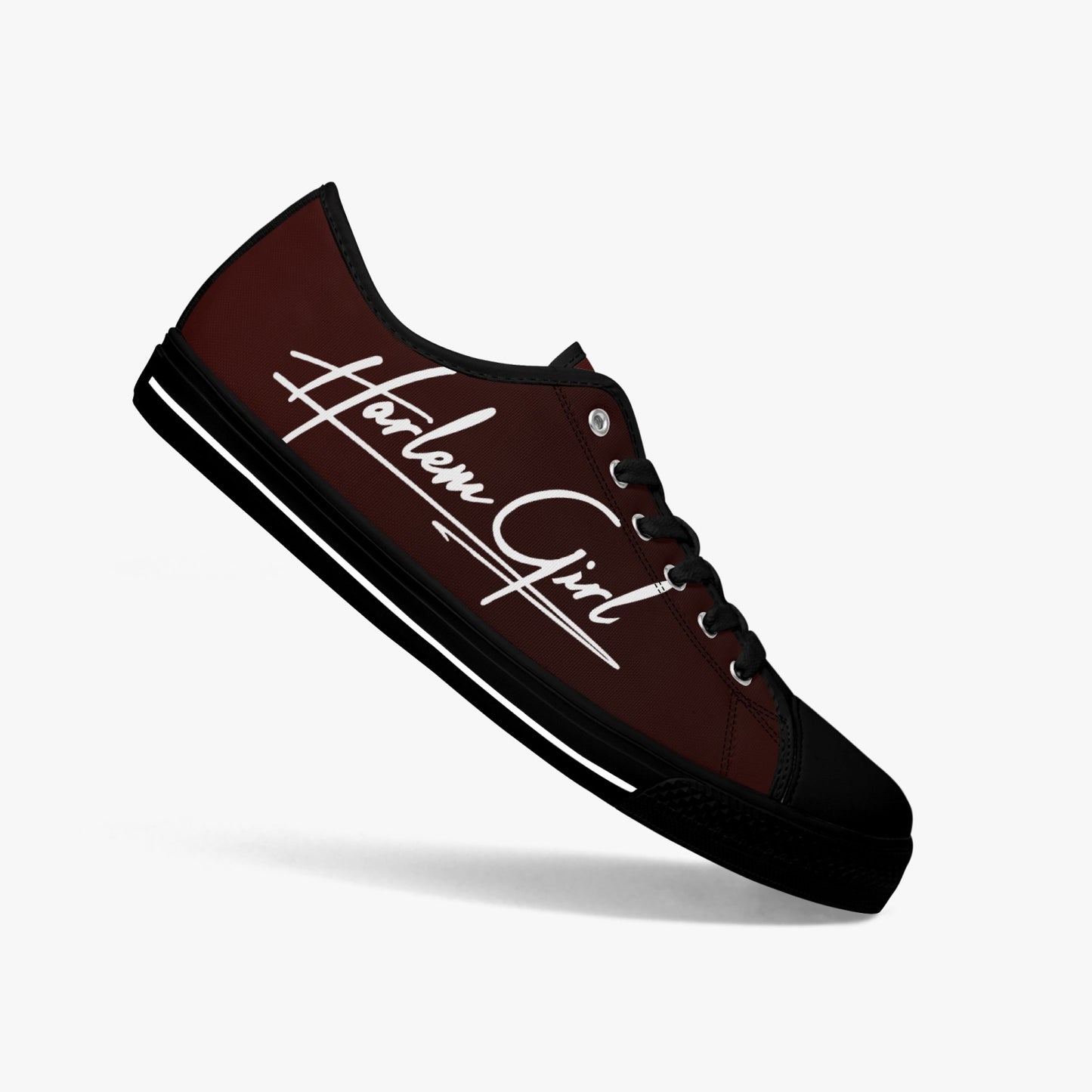 HB Harlem Girl "Lenox Ave" Classic Low Tops - Burnished Mahogany - Women (Black or White Sole)