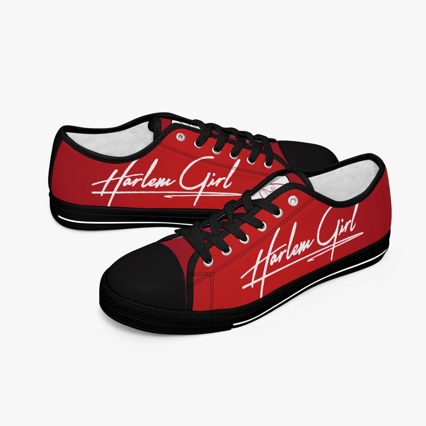 HB Harlem Girl "Lenox Ave" Classic Low Tops - Ruby - Women (Black or White Sole)