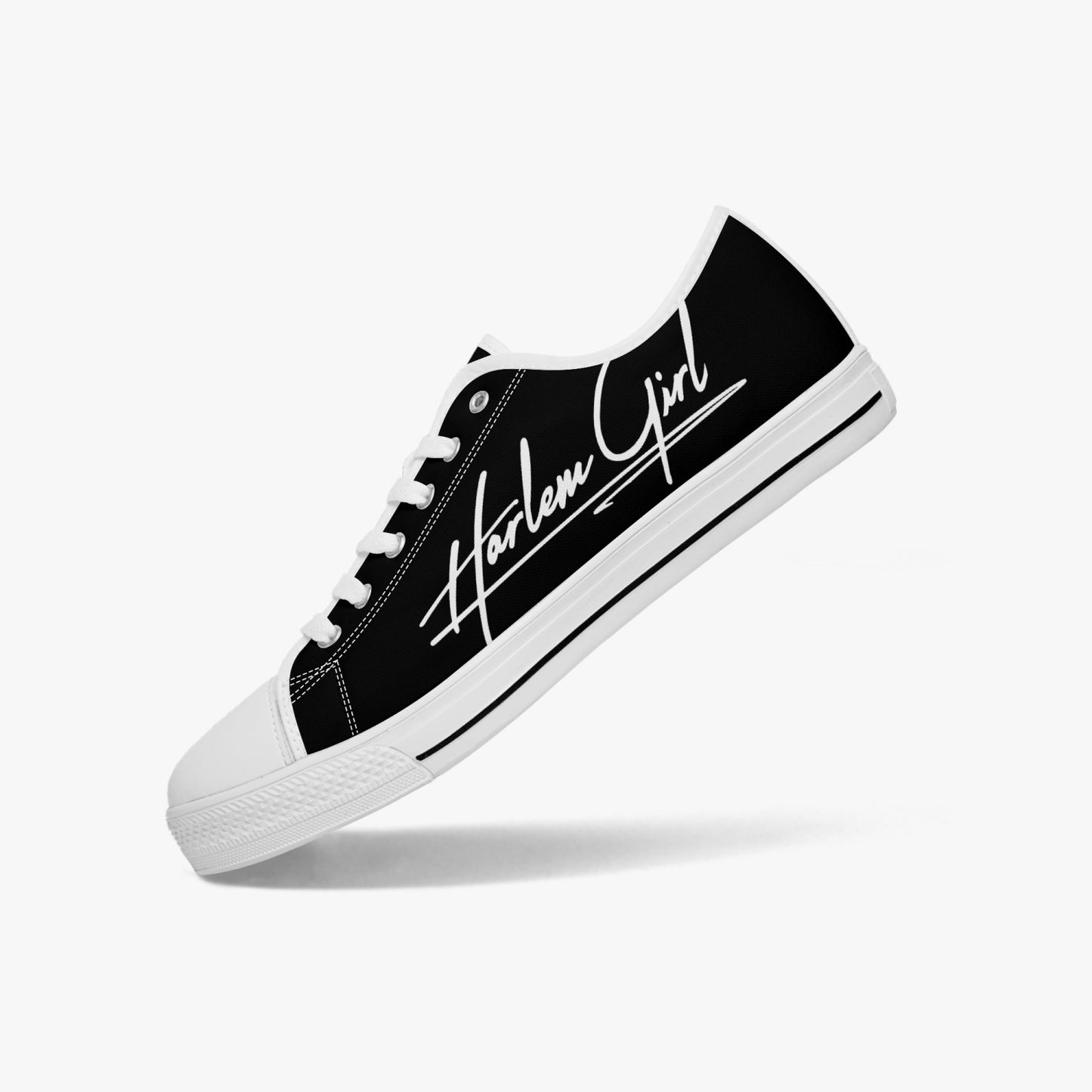 HB Harlem Girl "Lenox Ave" Classic Low Tops - Onyx - Women (Black or White Sole)