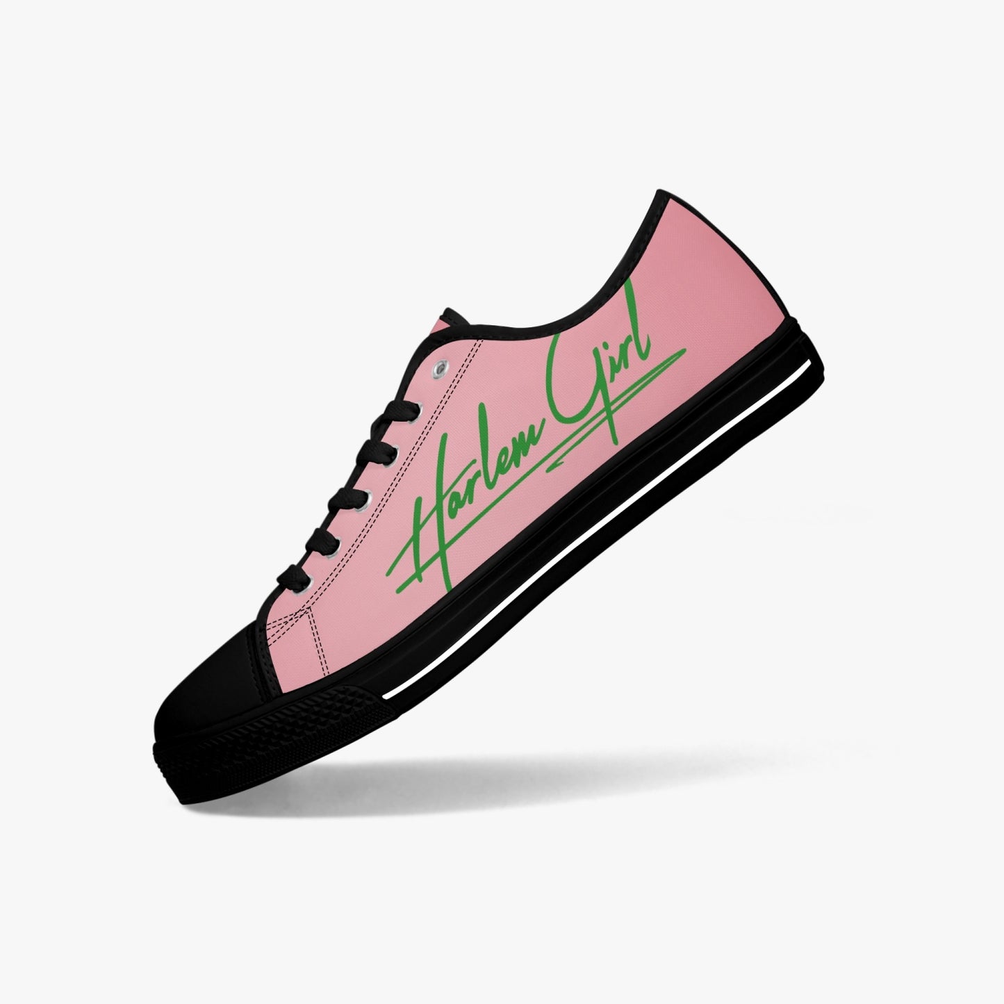 HB Harlem Girl "Lenox Ave" Classic Low Tops - Pink n Green - Women (Black or White Sole)