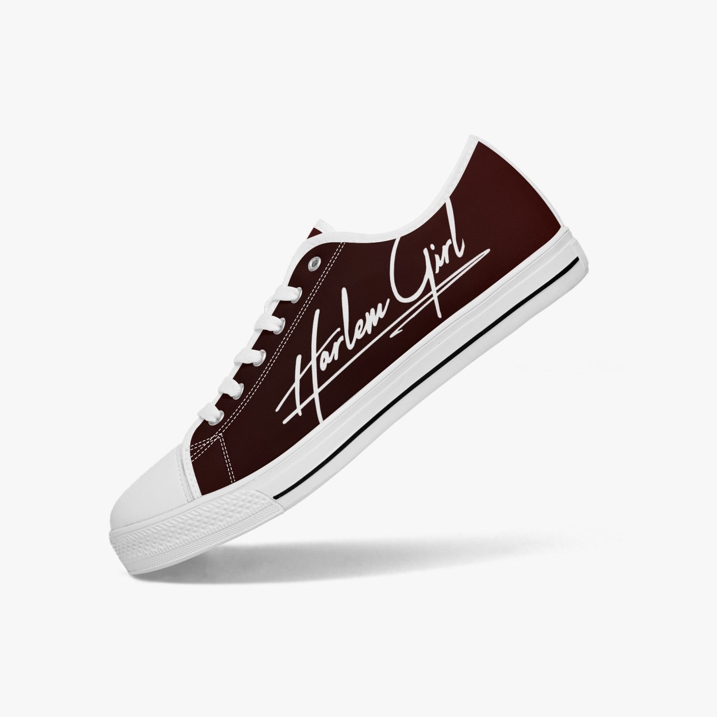HB Harlem Girl "Lenox Ave" Classic Low Tops - Burnished Mahogany - Women (Black or White Sole)