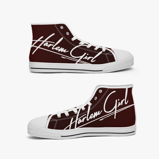 HB Harlem Girl "Lenox Ave" Classic High Top - Burnished Mahogany - Women (Black or White Soles)