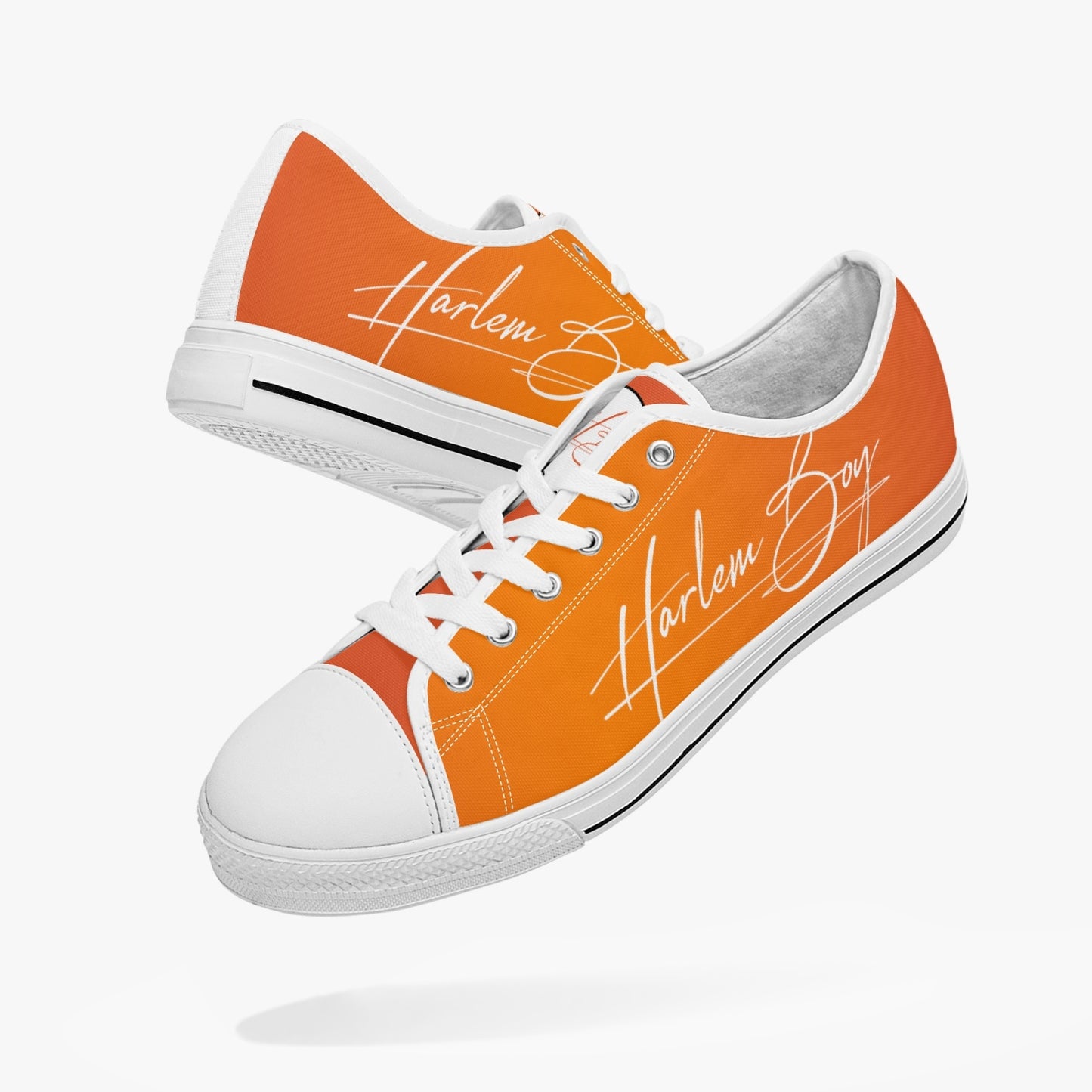 HB Harlem Boy "Lenox Ave" Classic Low Tops - Mandarin - Men (Black or White Sole)