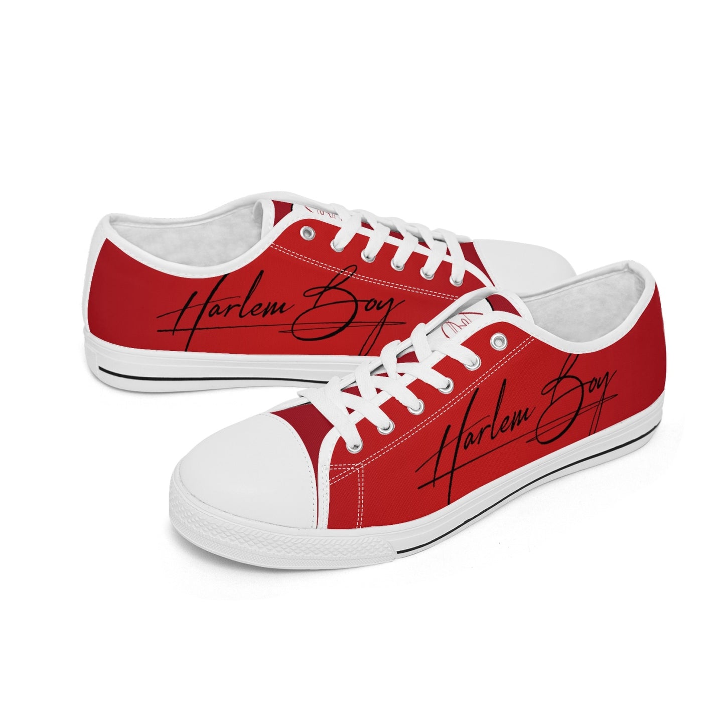 Harlem Boy "Lenox Ave" Unisex Classic Low Tops - Ruby (Black or White Sole)