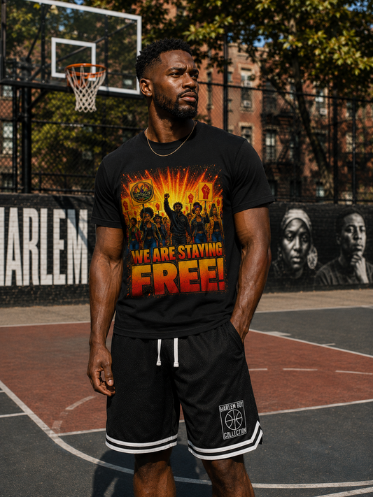 Harlem Boy Collection - WE ARE STAYING FREE! REGULAR FIT TEE - Unisex heavyweight t-shirt