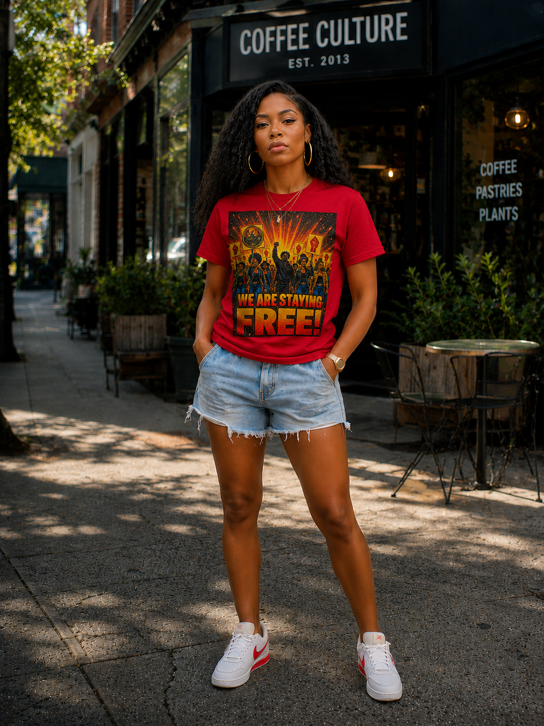 Harlem Boy Collection - WE ARE STAYING FREE! REGULAR FIT TEE - Unisex heavyweight t-shirt