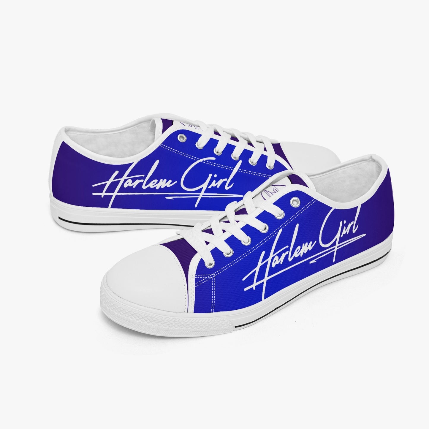 HB Harlem Girl "Lenox Ave" Classic Low Tops - Sapphire - Women (Black or White Sole)