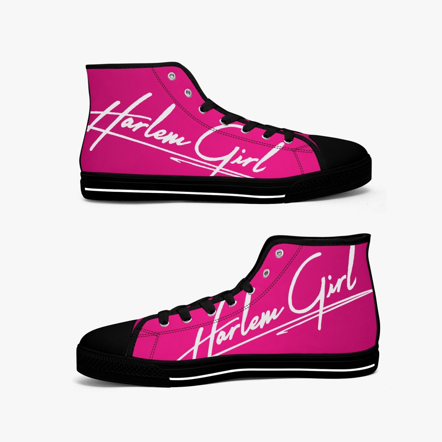 HB Harlem Girl "Lenox Ave" Classic High Top - Fuchsia - Women (Black or White Soles)