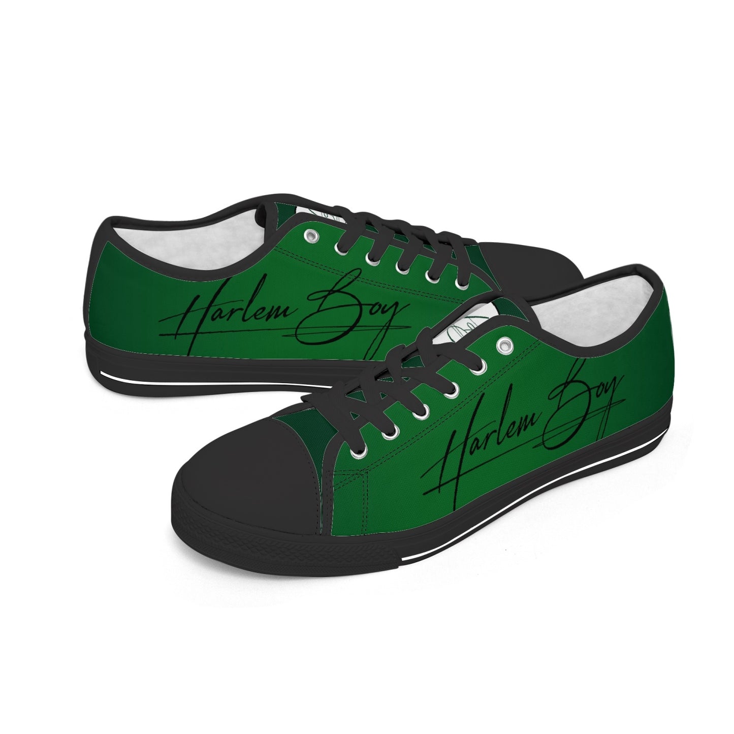 Harlem Boy "Lenox Ave" Unisex Classic Low Tops - Emerald (Black or White Sole)