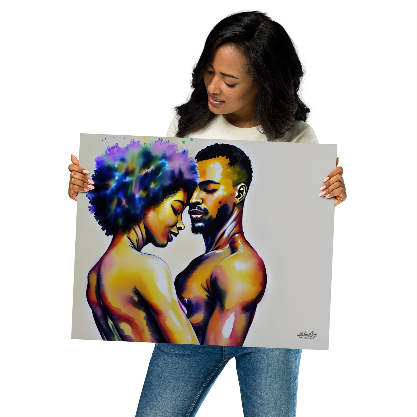 Harlem Boy Collection - Black Love Is - Water Color Series - #2 16 x20