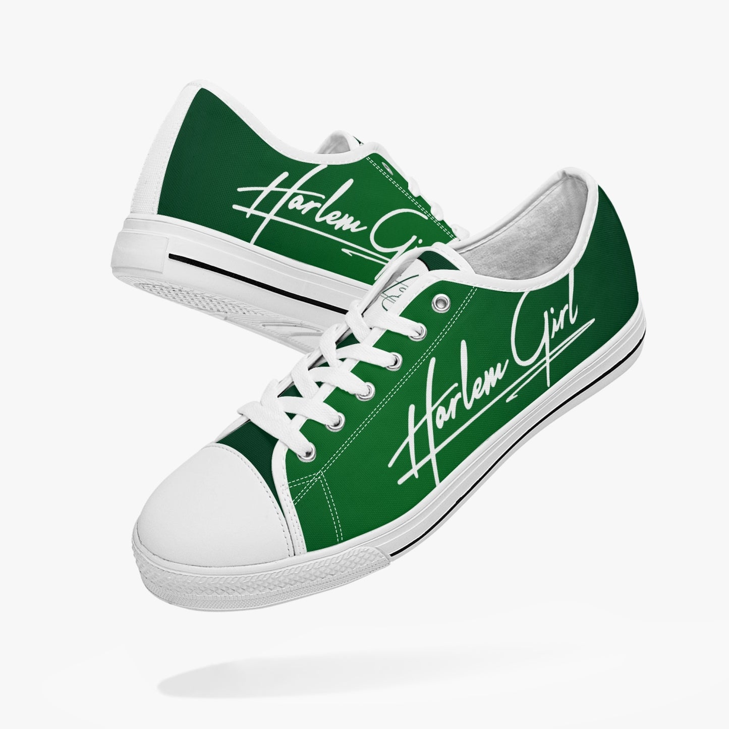 HB Harlem Girl "Lenox Ave" Classic Low Tops - Emerald - Women (Black or White Sole)