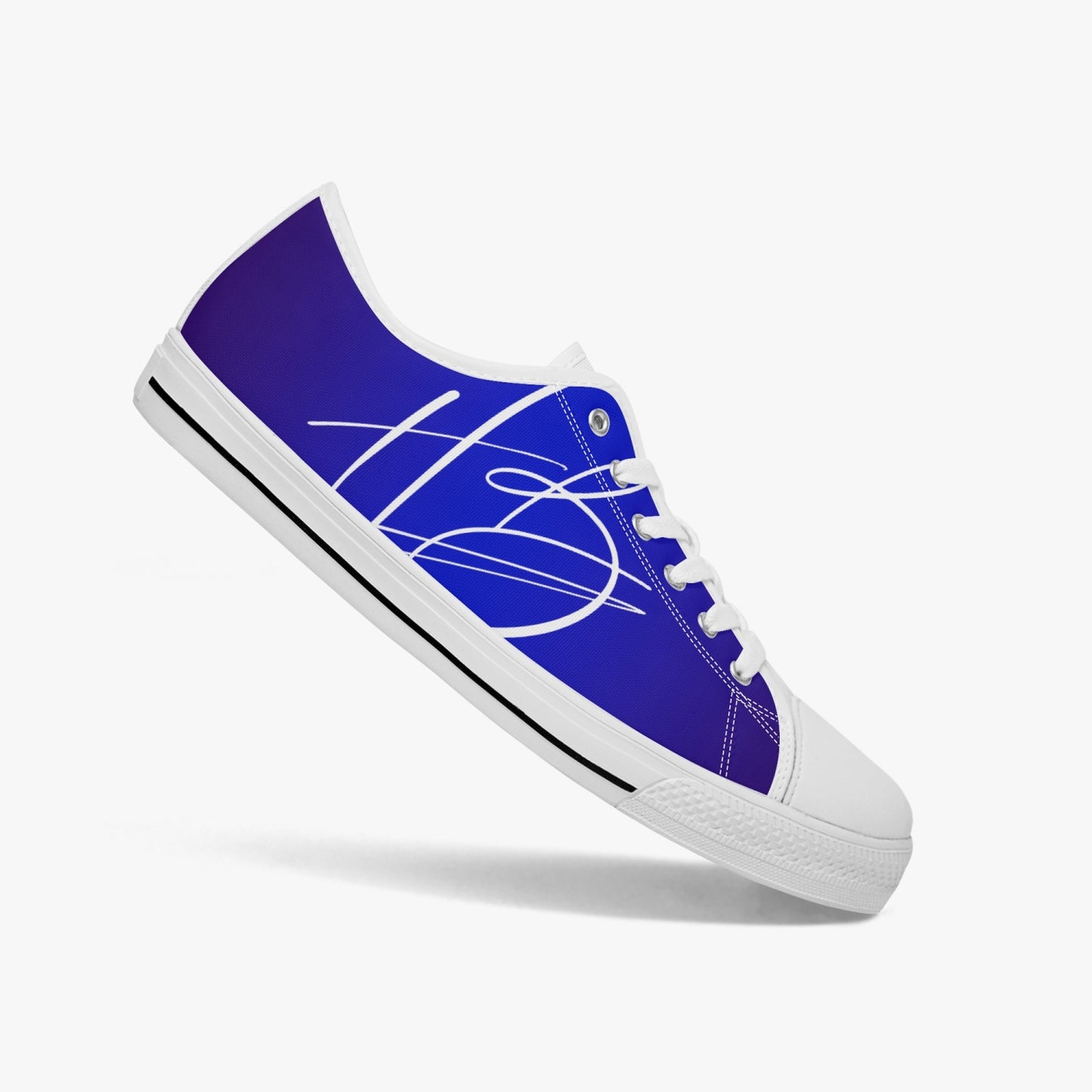 Harlem Girl "Coolee High" Womens Low-Top Canvas Sneaks - Sapphire