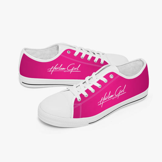 Harlem Girl "Coolee High" Womens Low-Top Canvas Sneaks - Fuchsia