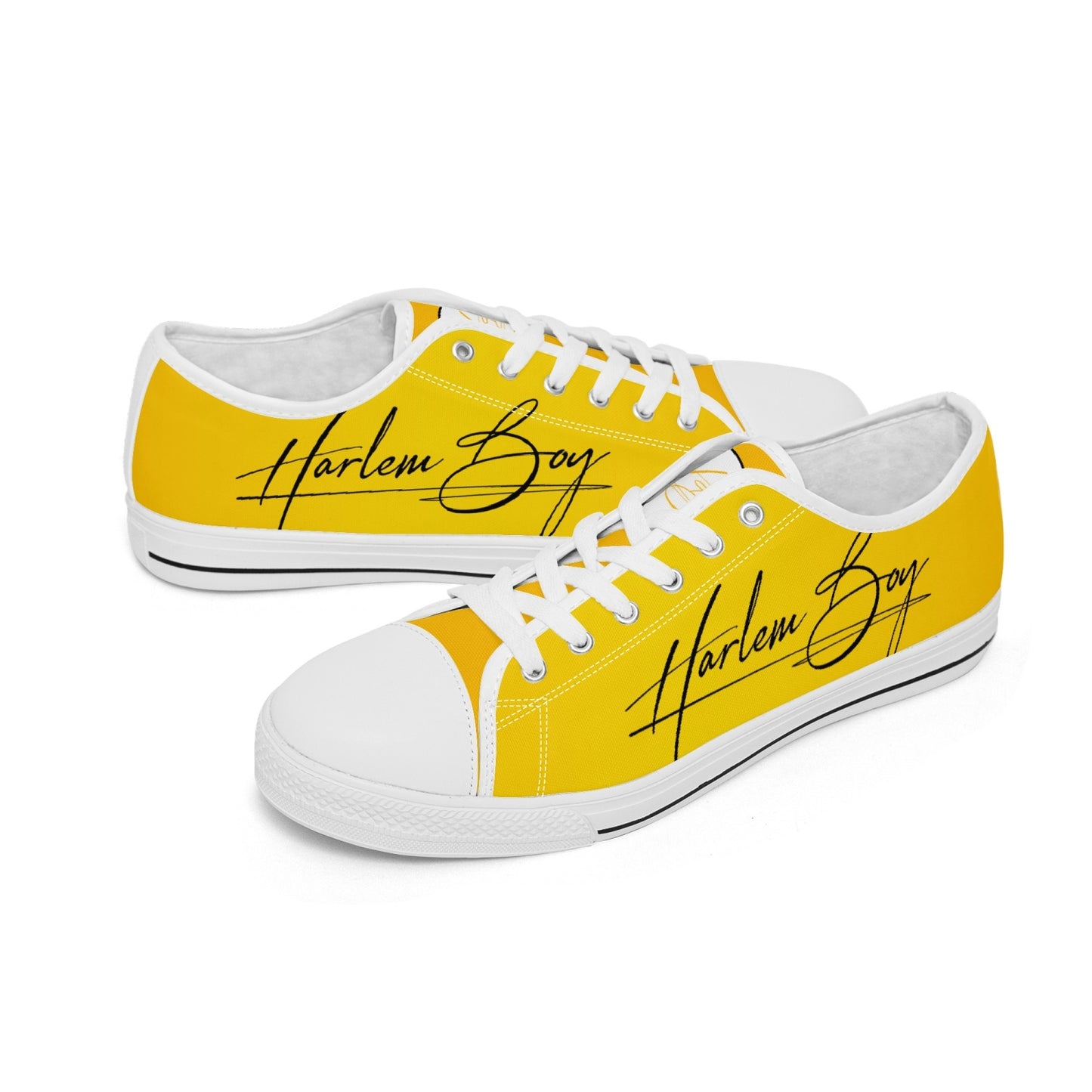 Harlem Boy "Lenox Ave" Unisex Classic Low Tops - Gold (Black or White Sole)