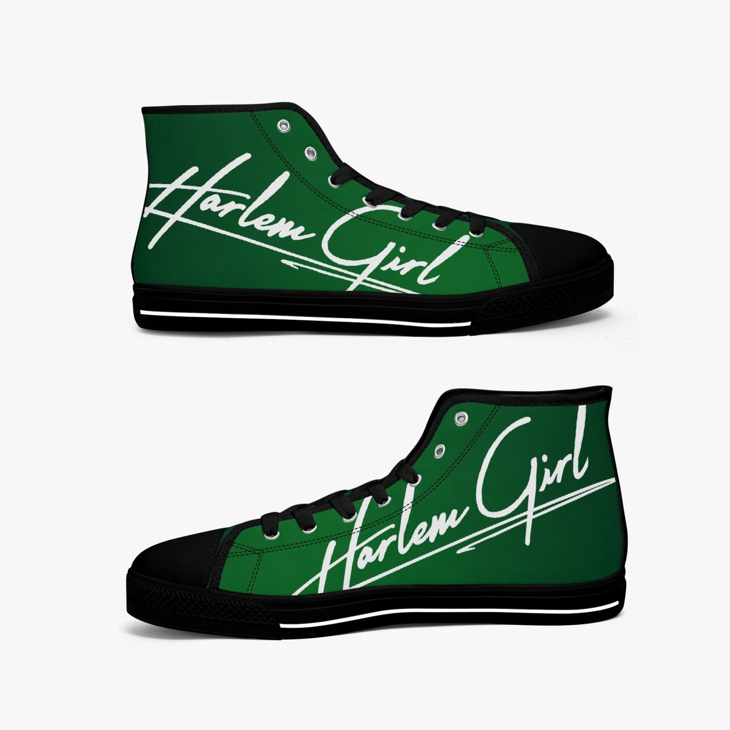 HB Harlem Girl "Lenox Ave" Classic High Top - Emerald - Women (Black or White Soles)