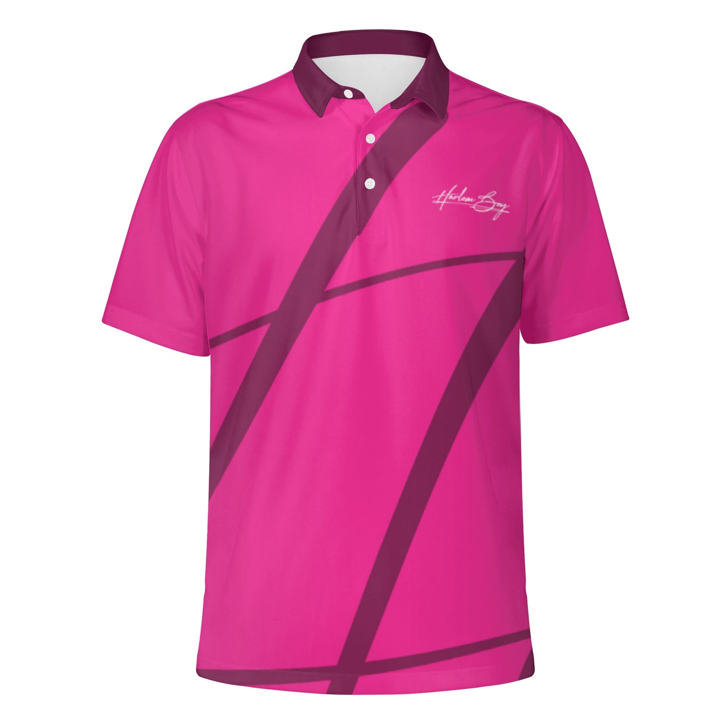 Harlem Boy Printed Signature Polo Men's Fuchsia