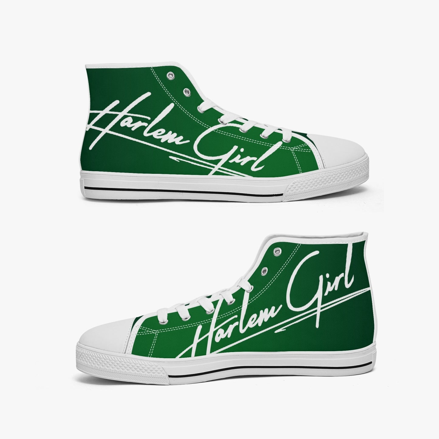 HB Harlem Girl "Lenox Ave" Classic High Top - Emerald - Women (Black or White Soles)