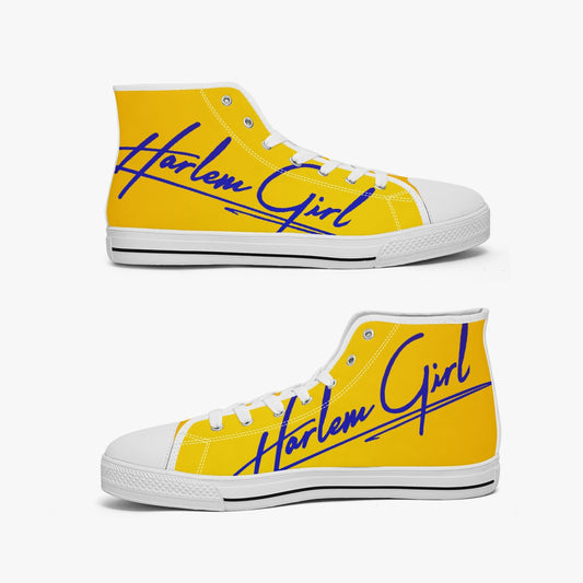 HB Harlem Girl "Lenox Ave" Classic High Top - Blue n Gold - Women (Black or White Soles)