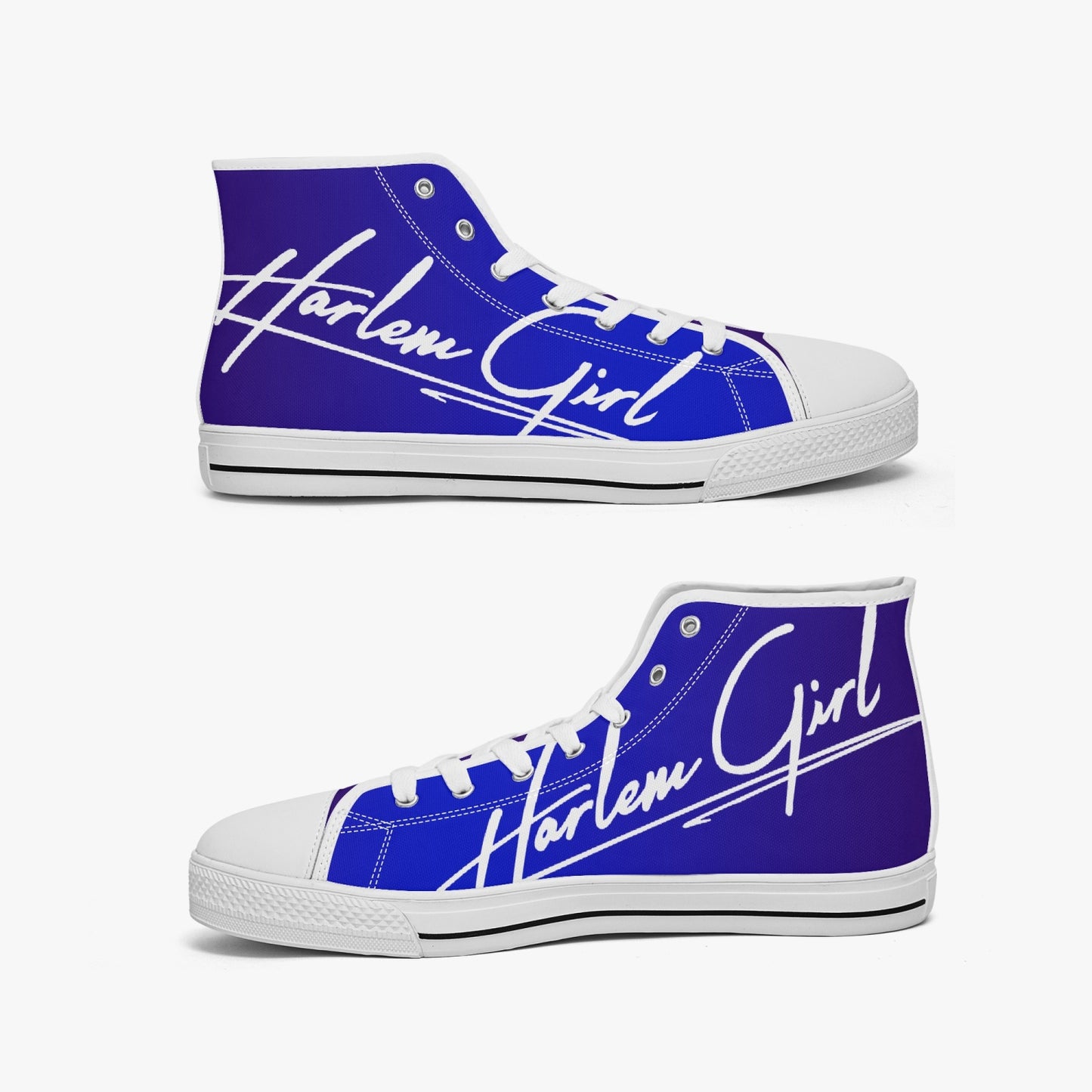 HB Harlem Girl "Lenox Ave" Classic High Top - Sapphire - Women (Black or White Soles)